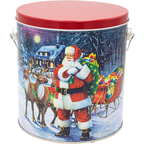 1 Gallon Santa with Reindeer - Holiday Tin