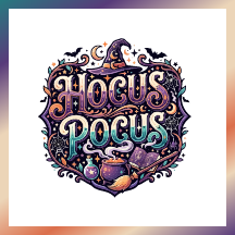 Colorful Hocus Pocus Halloween artwork