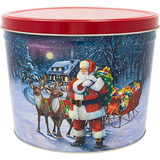 2 Gallon Santa with Reindeer - Holiday Tin
