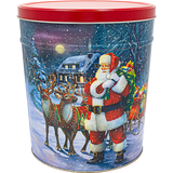 3.5 Gallon Santa with Reindeer- Holiday Tin